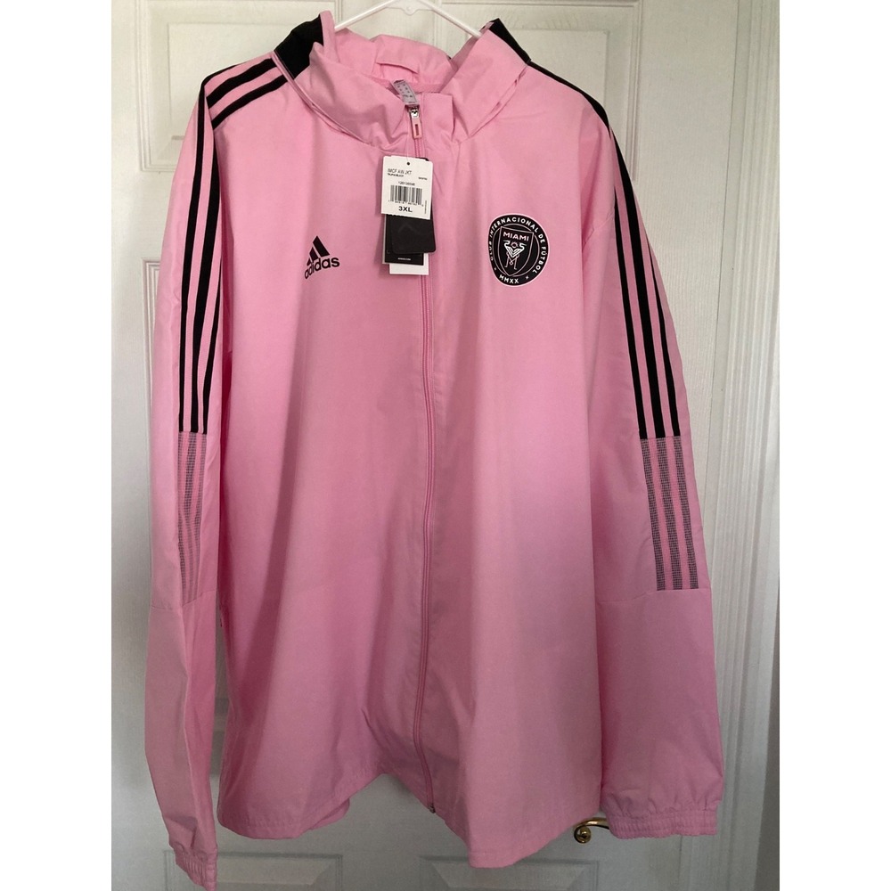 Men's NWT 3XL Inter Miami CF adidas Pink All-Weather Primegreen Full-Zip Jacket‎